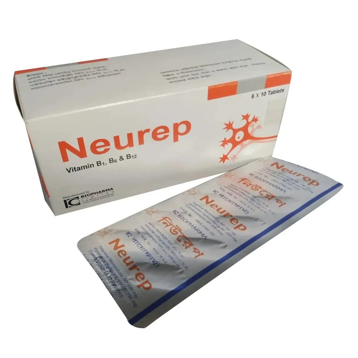Neurep - 100 mg + 200 mg 200 mcg (60 Pcs)