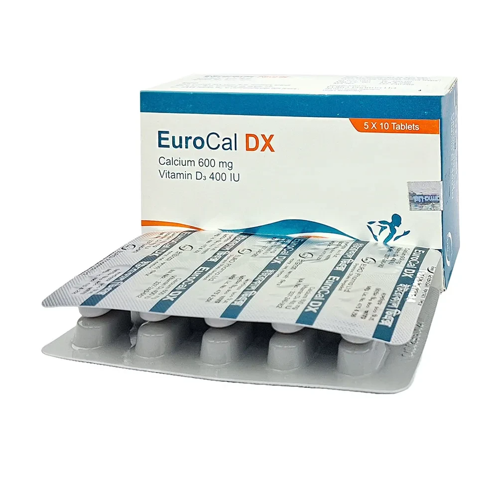 Eurocal DX 600 mg + 400 IU (50 Tab)