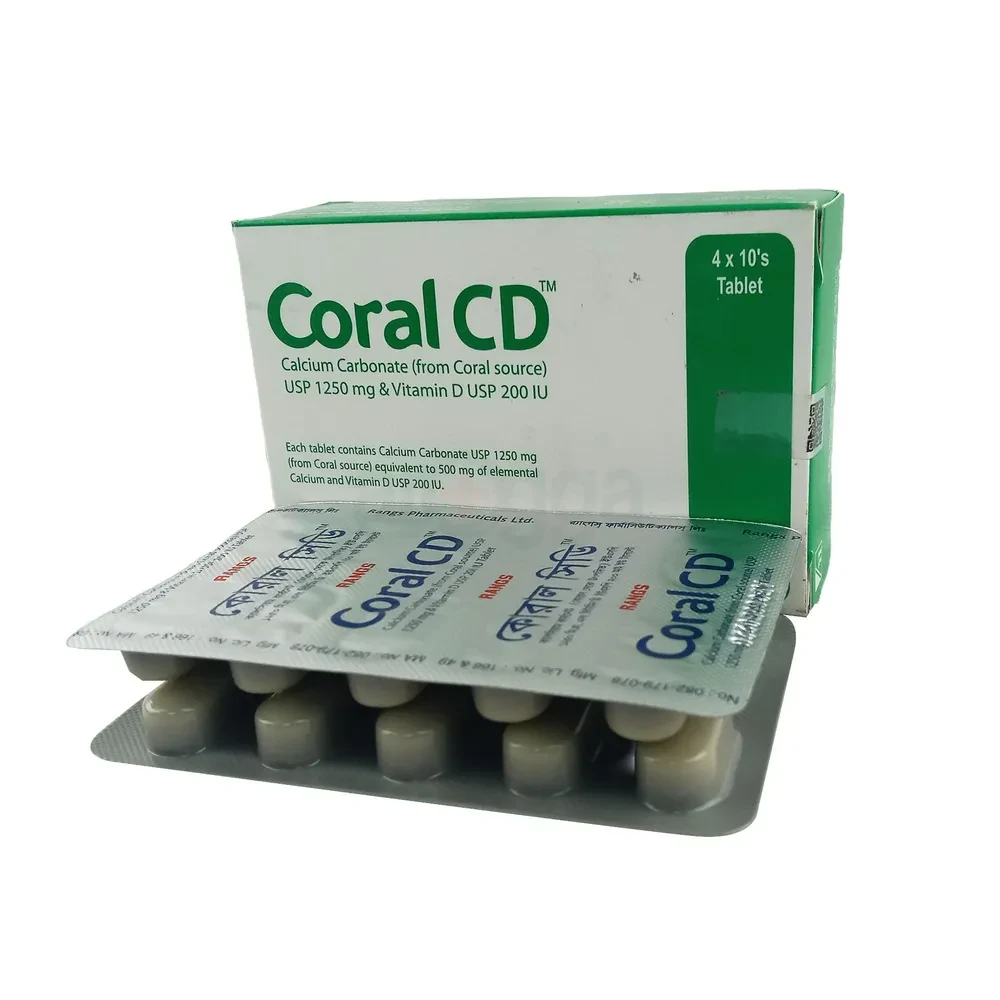 Coral Cd - 500 mg + 200 IU (40 Pcs)