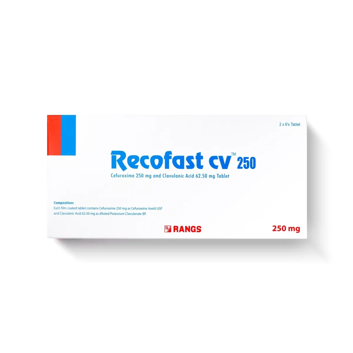 Recofast CV - 250 mg + 62.5 mg  (12 Pcs)
