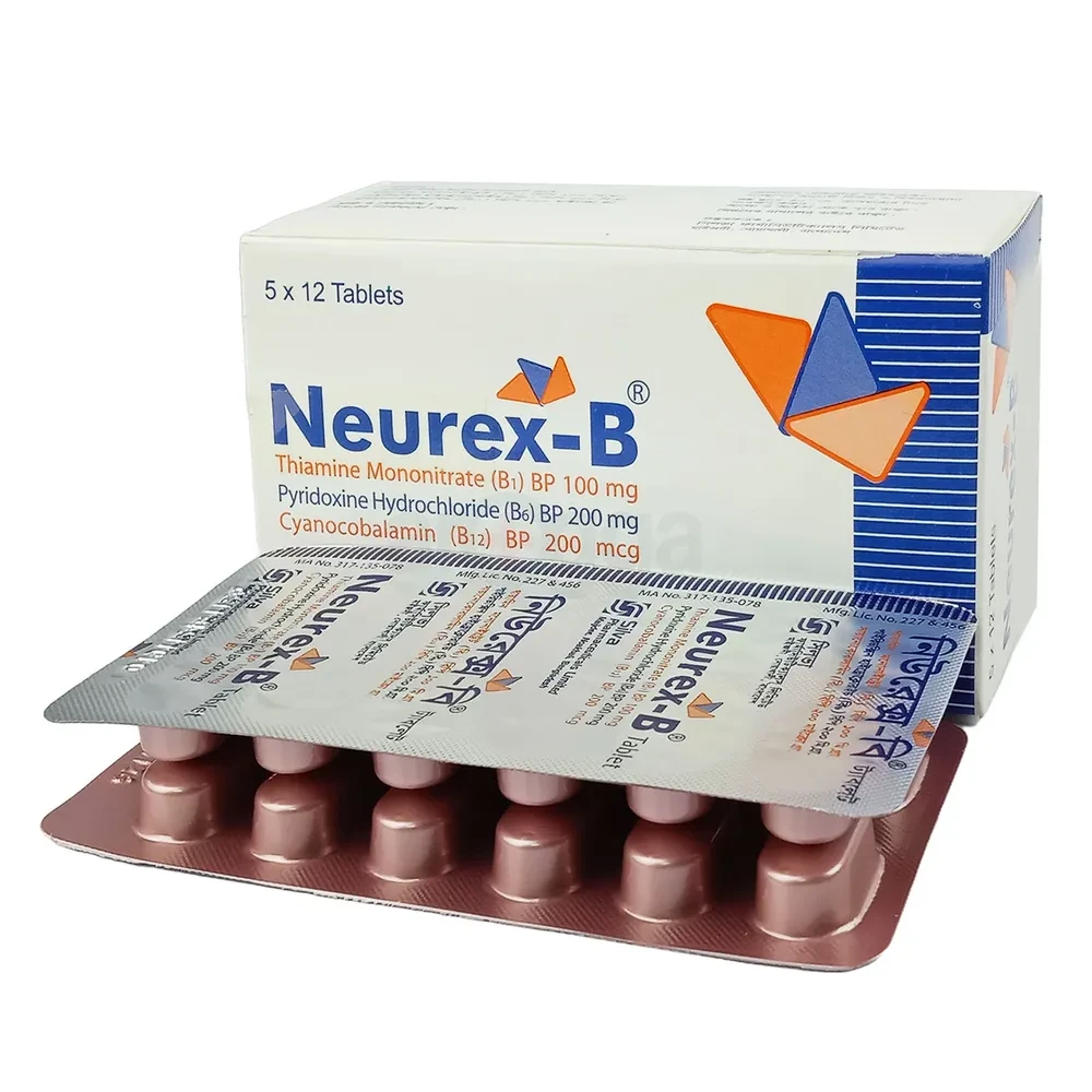 Neurex B - 100 mg + 200 mg + 200 mcg (60 Pcs)