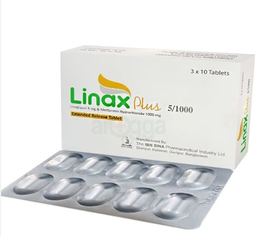 Linax Plus 5 mg + 1000 mg (30 Pcs)