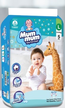 Mum Mum Baby Diapar Pant 9-14 Kg L (5 Pcs)