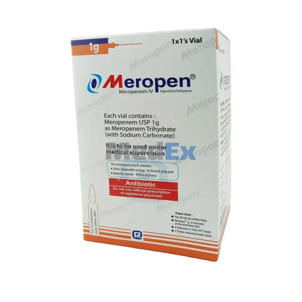 Meropen 1 gm Vial Injection (1 Pcs)